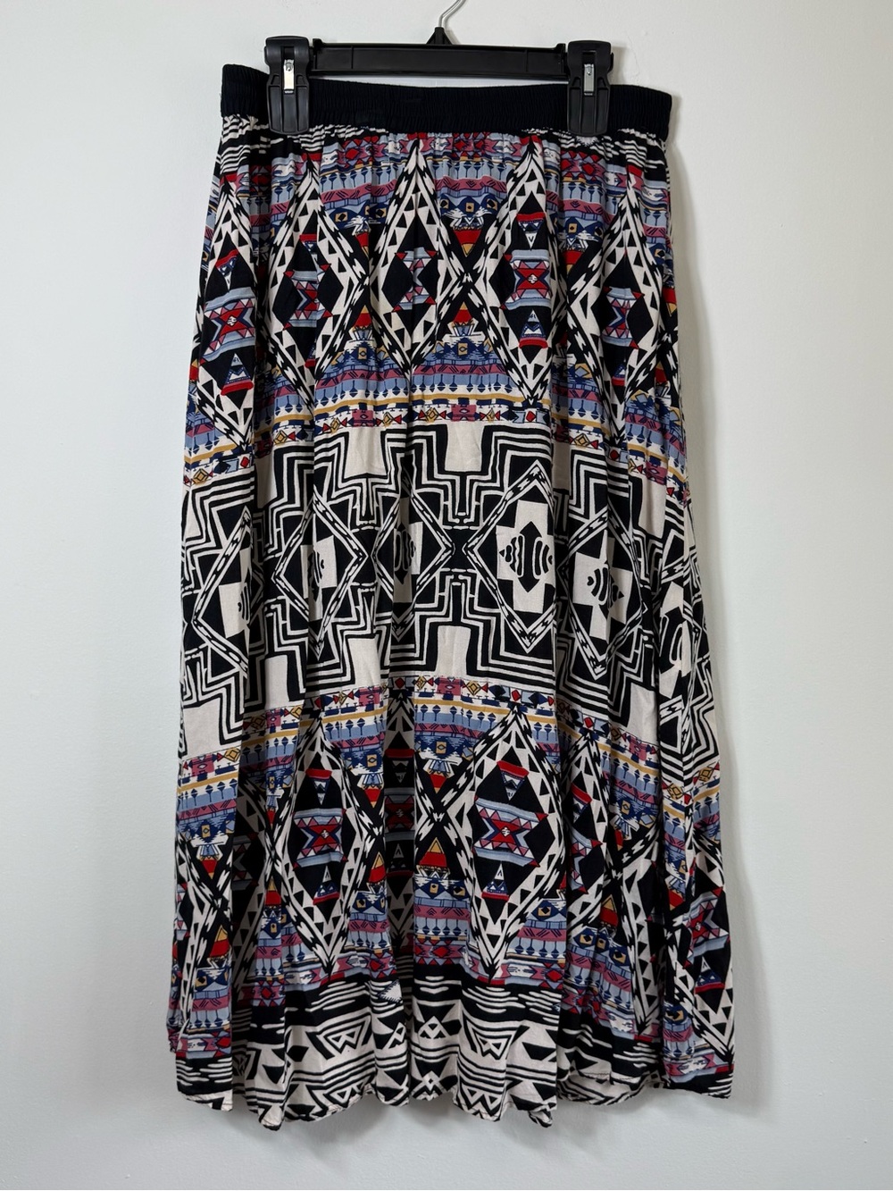 Monterey Bay Boho Geometric Southwestern Tribal Maxi Skirt Large Rayon India